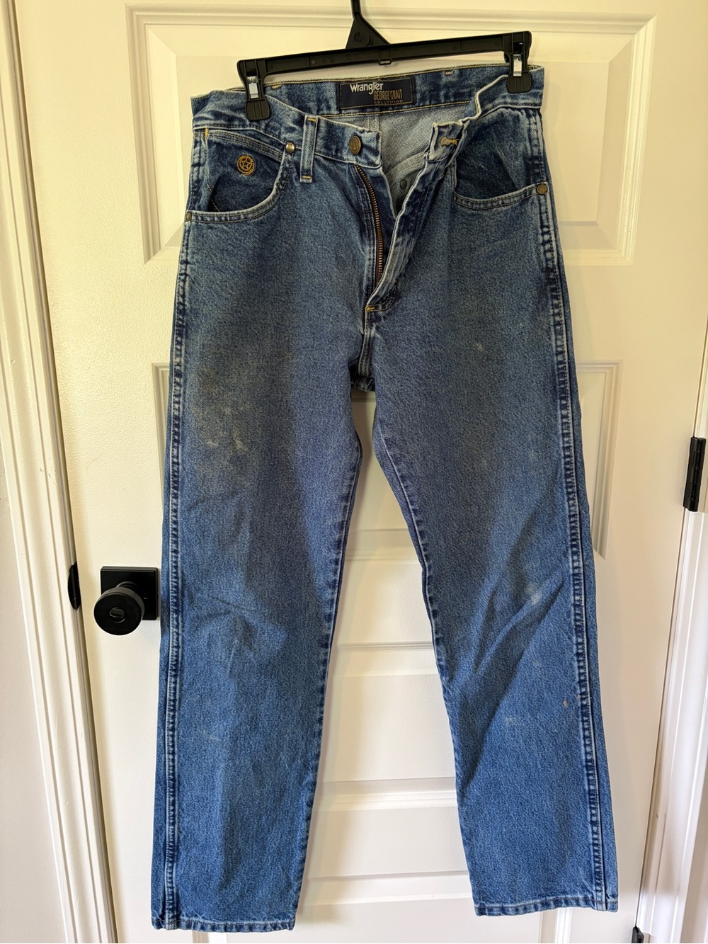 Wrangler Men’s Straight Leg Blue Denim Jeans